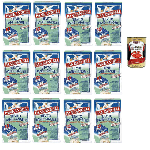 Paneangeli Lievito Vanigliato per Dolci - Vanille Hefe für Desserts - 14x Karton mit 10 Beuteln Original italienisch inkl. Italian Gourmet Polpa 400g