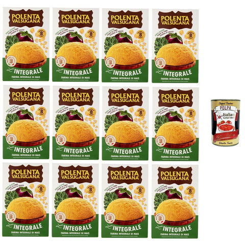 Polenta Valsugana L'integrale Vollkorn - Maismehl 12x 330Gr inkl. Italian Gourmet polpa 400g Original italienisch