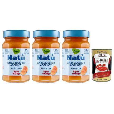 Rigoni di Asiago Natù Albicocche Bio Aprikosen Zubereitung, Aprikosenmarmelade Ohne Zuckerzusatz 3x240g Original italienisch Aufstrich