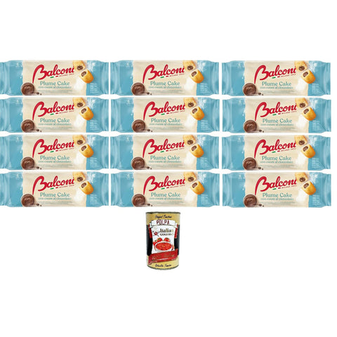 Balconi Plume Cake con Cuore di Cioccolato Plume Cake mit Schokoladenherz 12x190g Original italienisch Gebäck