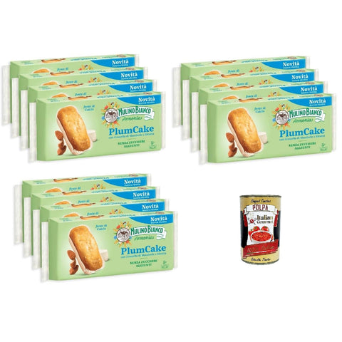 Mulino Bianco Armonia Plumcake granella di mandorle e ricotta Plumcake gehackte Mandeln und Ricotta - 12x 155 gr Original italienisch inkl. Italian Gourmet Polpa 400g