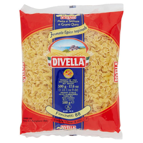 Italian Gourmet Pasta Divella 100% N° 88 Fiocchetti 20x 500 gr Original italienisch