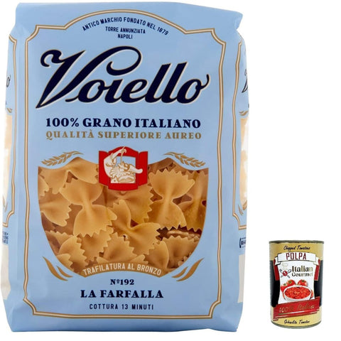 Voiello Pasta Farfalle Nudeln 100% italienische N 192, 500g 5x Original italienisch inkl. Italian Gourmet Polpa 400g