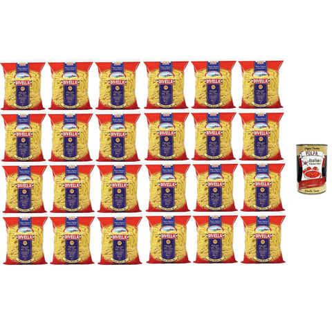 Divella Pasta 100% Penna Regina 36, Nudeln aus Hartweizengrieß, Kochen 7 Minuten 24x 500g inkl. Italian Gourmet polpa 400g Original italienisch