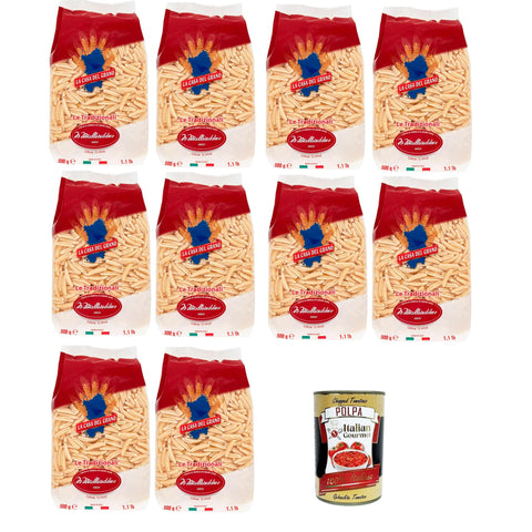 La Casa Del Grano Malloreddus medi Pasta di semola di grano duro medi Nudeln aus Hartweizengrieß 10x500gr inkl. Italian Gourmet polpa 400g Original italienisch