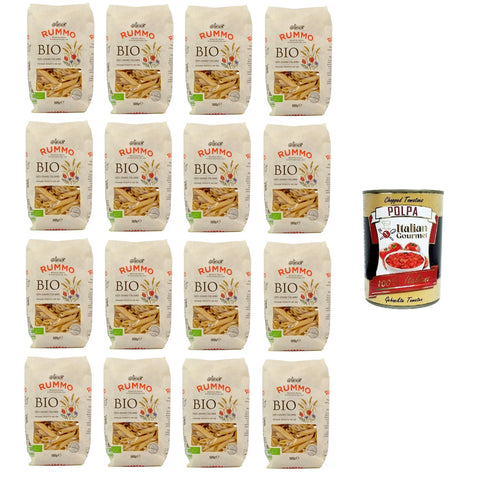 Rummo Pasta Penne Rigate Nr. 66 16x500gr inkl. Italian Gourmet polpa 400g Original italienisch