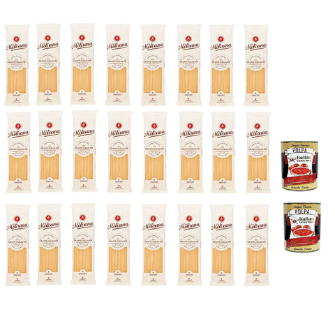 La Molisana Linguine N.6 Pasta Lenta Lavorazione Teigwaren aus Hartweizengrieß Bronze - Zeichnung + 2x Polpa 24x 500g Original italienisch