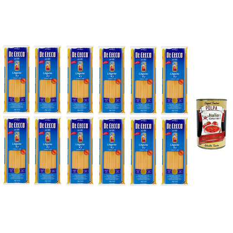 De Cecco Linguine Pasta di Semola di grano duro Food Service Linguine Hartweizengrieß Pasta Food Service 12x1kg inkl. Italian Gourmet polpa 400g Original italienisch