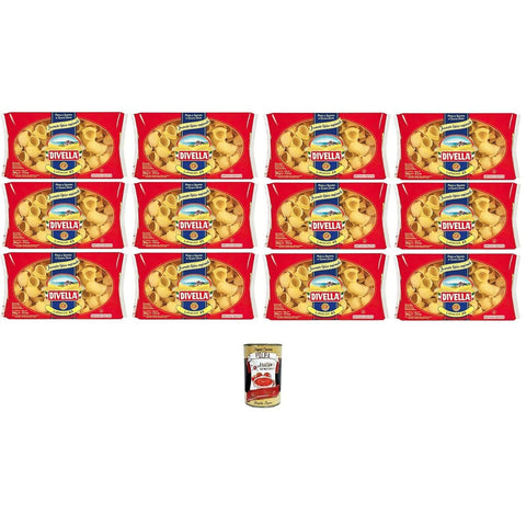 Divella Lumaconi 49 Hartweizengrieß nudeln 100% 12x 500gr inkl. Italian Gourmet polpa 400g Original italienisch