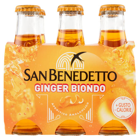 San Benedetto Ginger biondo Ingwer bitter erfrischend Aperitiv Aperif ohne Alkohol 48x 10cl Original italienisch