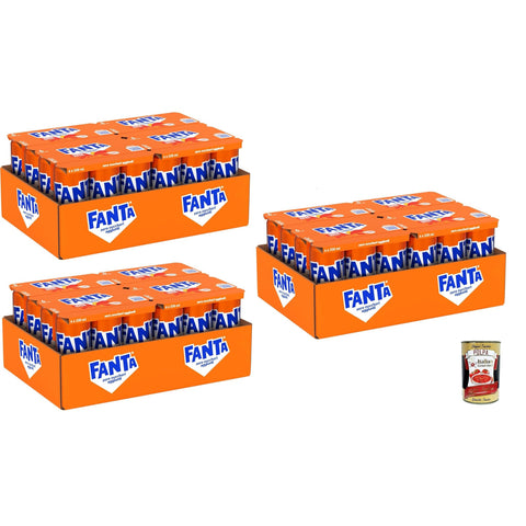 Fanta Zero Zuccheri Gusto Arancia, mit italienischem Orangensaft, ohne Zuckerzusatz und Konservierungsstoffe, Dose, erfrischender Geschmack 72 x 330 ml inkl. Italian Gourmet polpa 400g Original italienisch