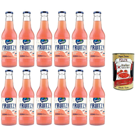 Santal SANTÀL FRUITZ! Pesca mix zero, Peach Mix Zero Das leicht prickelnde alkoholfreie Getränk mit Fruchtgeschmack 12x200ml Original italienisch