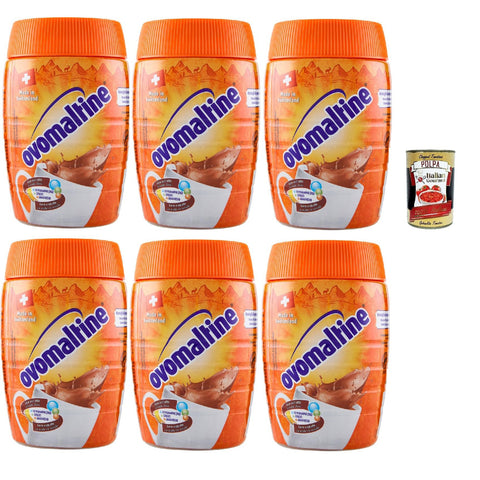 Ovomaltine Preparato Solubile, Malzhaltiges Getränkepulver Kakaogeschmackl, Kakaopulver, 6x 400g Original italienisch inkl. Italian Gourmet Polpa 400g