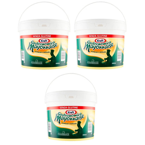 Kraft Gastronomica Soße Sauce Cremige und Zarte Mayonnaise Glutenfrei 4950ml Eimer 3x Original italienisch
