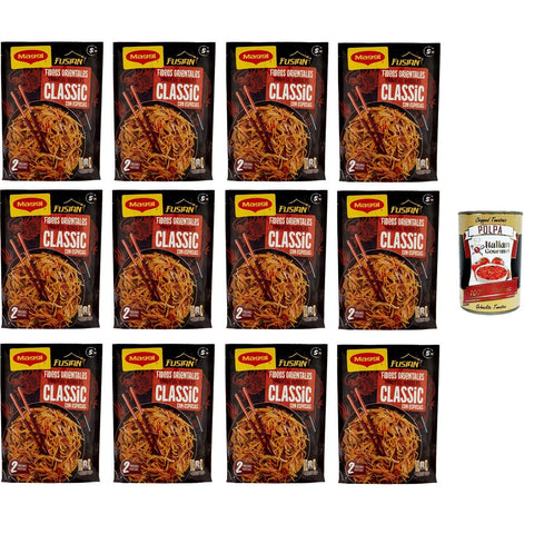 MAGGI Fusian Taste Of Classic Noodles Con Spezie (2 Porzioni) 121gr + Italitan Gourmet polpa 12x 400g Original italienisch