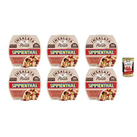 Simmenthal Insalata di Pollo Piccante,, 6er Pack 160g inkl. Italian Gourmet polpa 400g Original italienisch