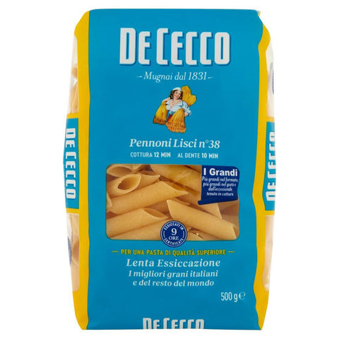 De Cecco Pasta 100% Italienisch Pennoni Lisci N°38 Nudeln 500g 10x Original italienisch inkl. Italian Gourmet Polpa 400g