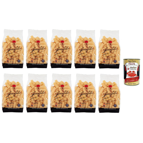 Garofalo Rigatoni No. 35 Neapolitanische Hartweizengrieß Packung mit Pasta IGP 10x 500g inkl. Italian Gourmet polpa 400g Original italienisch