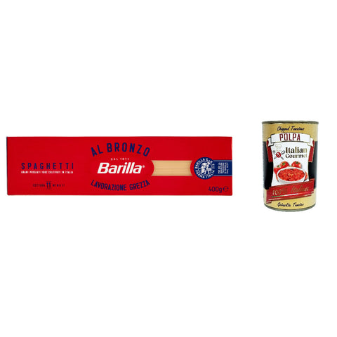 Spaghetti al Bronzo Bronze Gezogene Pasta 400g Rohe Verarbeitungsmethode 10x Original italienisch inkl. Italian Gourmet Polpa 400g