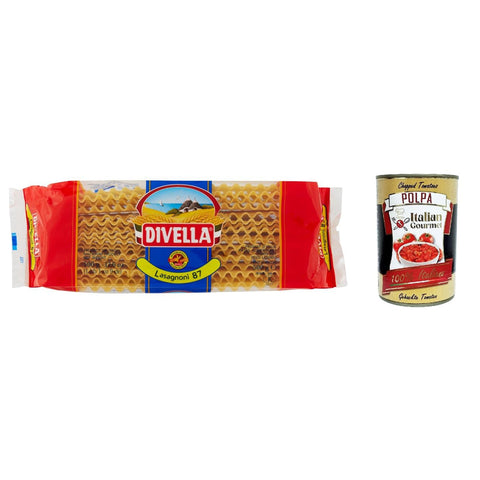Divella Pasta 100% Lasagnoni 87, nudeln 20x 500g inkl. Italian Gourmet polpa 400g Original italienisch