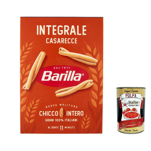 Barilla Nudeln & Pasta Barilla Pasta Casarecce integrali Vollkorn italienisch Nudeln 500g pack 20x Original italienisch inkl. Italian Gourmet Polpa 400g 8076809575478