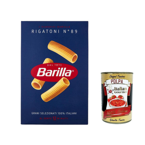 Barilla Pasta Rigatoni Nr. 89, 100% Nudeln pack 20x 500 g inkl. Italian Gourmet polpa 400g Original italienisch