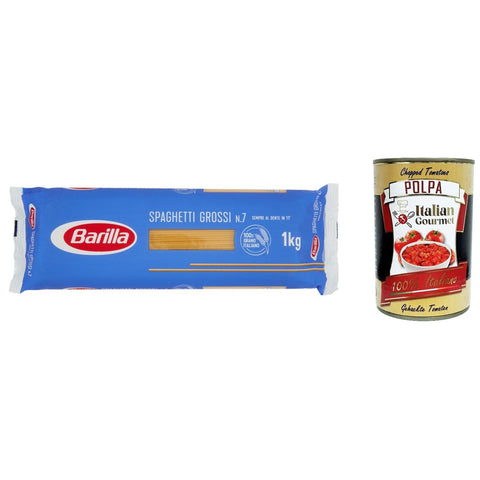Lange Nudeln Pasta Spaghetti N. 5, 100% italienisch Nudeln 1kg 3x Original italienisch inkl. Italian Gourmet Polpa 400g
