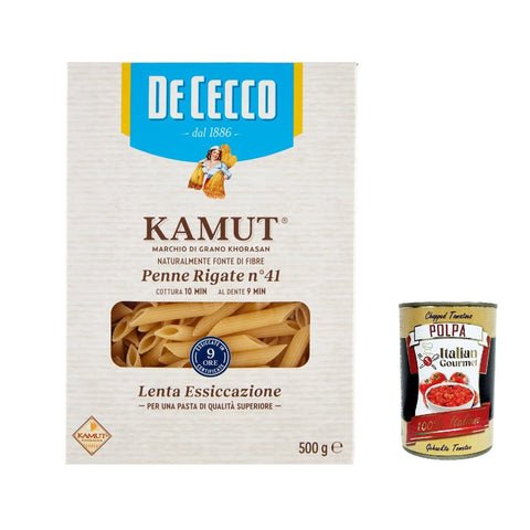 De Cecco nudeln Pasta Penne rigate N. 41 Kamut Marke von Khorasan - Weizen 5x 500g inkl. Italian Gourmet polpa 400g Original italienisch