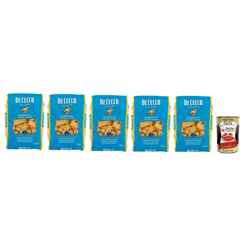 De Cecco Pasta 100% Italian Festonati n° 22 Noodles 5x 500 g inkl. Italian Gourmet Polpa 400 g Original italienisch