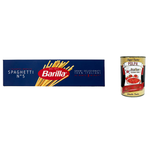 Barilla Lange Nudeln Pasta Spaghetti N. 5, 100% Nudeln 5x 500g inkl. Italian Gourmet polpa 400g Original italienisch