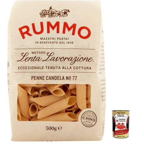 Rummo Penne candela N. 77 Hartweizengrieß Pasta Italienische Nudeln Packung 5x500g Original italienisch
