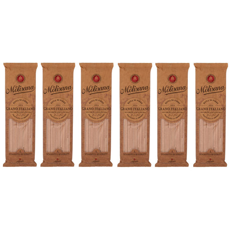 La Molisana Pasta Integrale Spaghetto Quadrato n°1 Vollkornnudeln Vollkornpasta, 100% Weizen, Bronzepaste Packung 6x 500g inkl. Italian Gourmet Polpa di Pomodoro 400g Dose Original italienisch