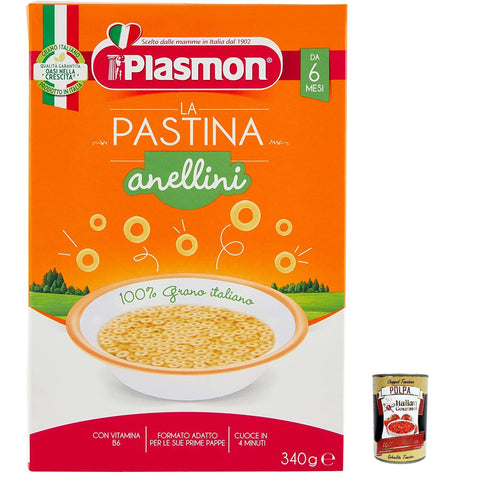 Plasmon Anellini Pastina Infanzia Svezzamento Dai 6 Mesi 340 Grammi 6x inkl. Italian Gourmet polpa 400g Original italienisch