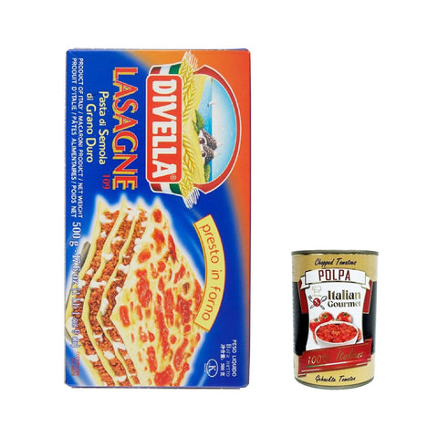 Divella Pasta Lasagne, 100% Pasta nudeln n.109 8x 500g inkl. Italian Gourmet polpa 400g Original italienisch