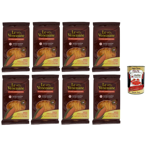 Le Veneziane Pasta di Mais Penne rigate senza glutine, 100% Maisnudeln, glutenfrei. gluten free 8x 250g inkl. Italian Gourmet polpa 400g Original italienisch