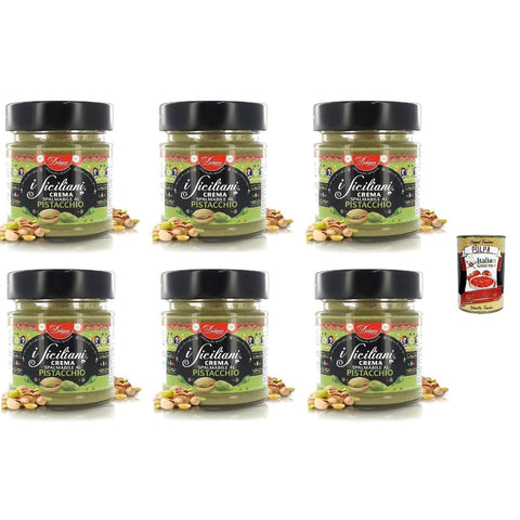 DOLGAM I Siciliani Pistaziencreme,, Palmölfrei, Glutenfre 6 x 200 g inkl. Italian Gourmet polpa 400g Original italienisch