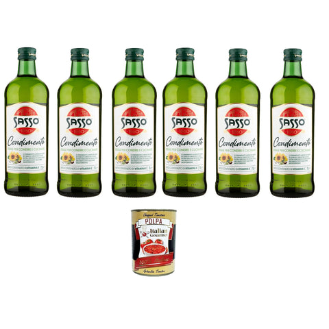 Sasso Condimento Ideale per Condire e Cucinare Gewürz, ideal zum Würzen und Kochen, 6x1lt inkl. Italian Gourmet polpa 400g Original italienisch