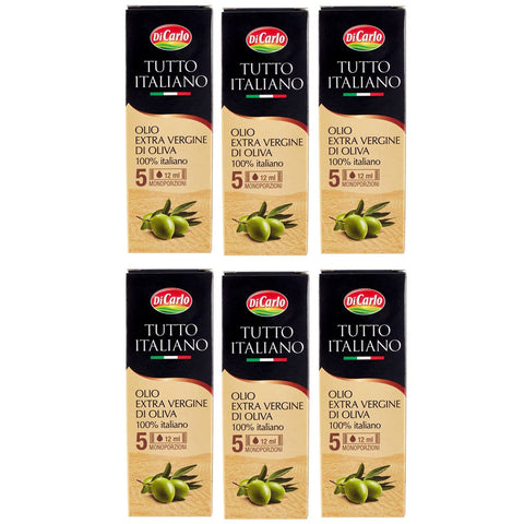Di Carlo Tutto Italiano Olio Extra Vergine di Oliva 100% Italienisches Natives Olivenöl Extra Jede Packung 6x12ml Original italienisch Feinkost