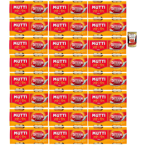 Mutti salsa datterini pomodorini pelati, Mutti Datterini geschälte Kirschtomaten, Zart und Süßigkeiten, pasta sauce, 100% italienische Tomaten 48x 220g Original italienisch inkl. Italian Gourmet Polpa 400g