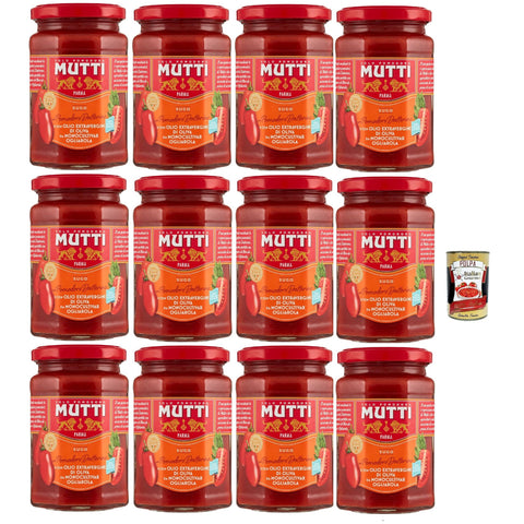 Mutti Sugo di pomodori con pomodoro datterino e olio extra vergine d'oliva, Tomatensauce mit Datterino Tomaten und extra native Olivenöl 12x 280g inkl. Italian Gourmet polpa 400g Original italienisch