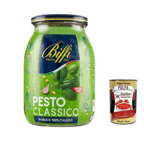 Biffi Linea professionale Pesto classico, 100% Basilikum, pasta sauce Kochsaucen 3x 980g inkl. Italian Gourmet polpa 400g Original italienisch