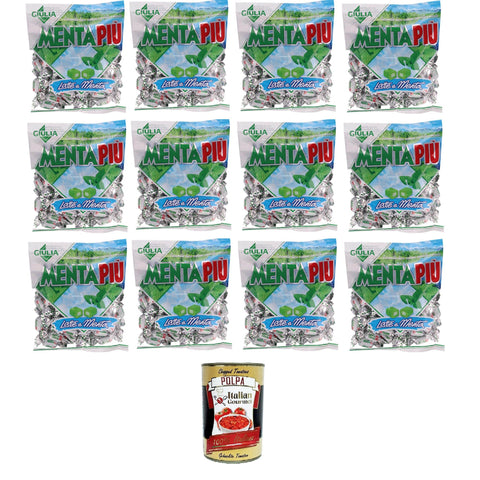 La Giulia Caramelle mentapiu latte e menta Minzbonbons plus Milch und Minze 12x 300gr inkl. Italian Gourmet polpa 400g Original italienisch