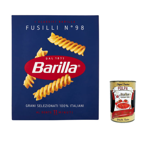 Pasta Barilla Fusilli Nr. 98 italienisch Nudeln 500 g pack 5x Original italienisch inkl. Italian Gourmet Polpa 400g