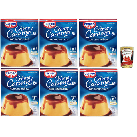 Cameo Crème Caramel Mix mit karamellisiertem, leicht zuzubereitendem Dessert 6x200g Original italienisch Pudding- & Dessertpulver