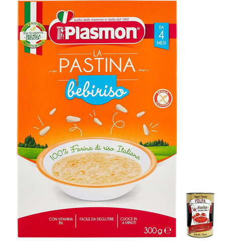 Plasmon La Pastina Bebiriso 300g Con Farina di riso 100% Italiano 12x Original italienisch inkl. Italian Gourmet Polpa 400g