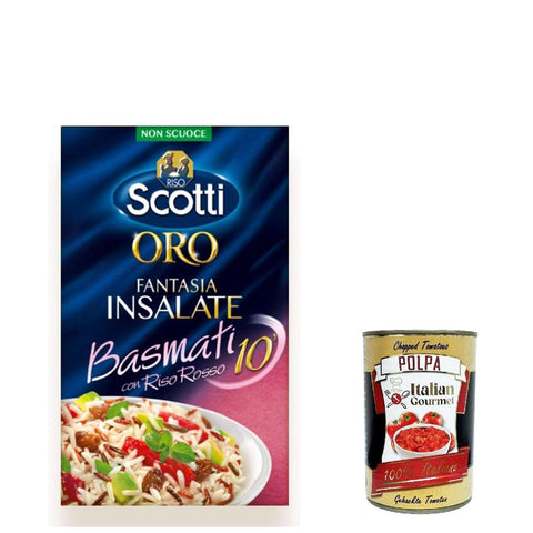 Riso Scotti Oro Insalate Basmati 10' Mischung aus rot Voller Reis und Basmatireis 12x800g Original italienisch
