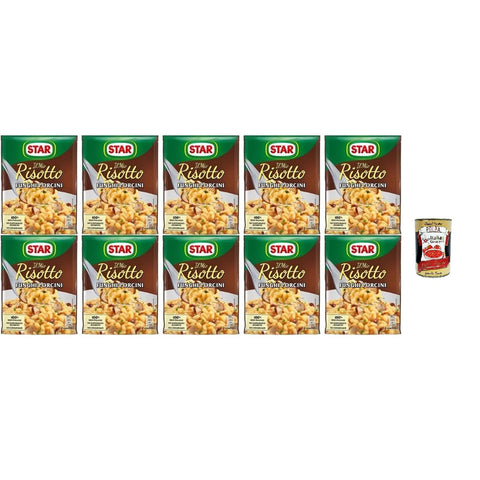 Star Funghi Porcini Risotto, 10er Pack, pro Beutel, Italienische Reiszubereitung 175g inkl. Italian Gourmet polpa 400g Original italienisch
