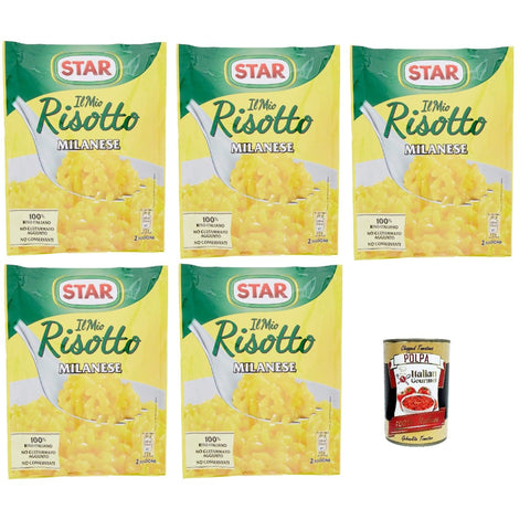 Star Il Mio Risotto Milanese, Cremiges Reis mit Safran 100% Fertiggerichte 5x 175 g inkl. Italian Gourmet polpa 400g Original italienisch