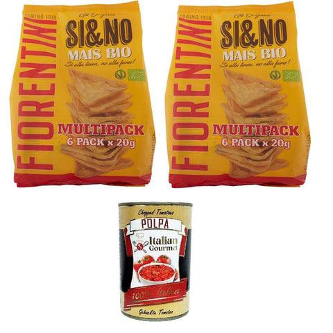 Fiorentini Si & No Mini Gallette di Mais Mini - Maiskuchen 2x120gr inkl. Italian Gourmet polpa 400g Original italienisch