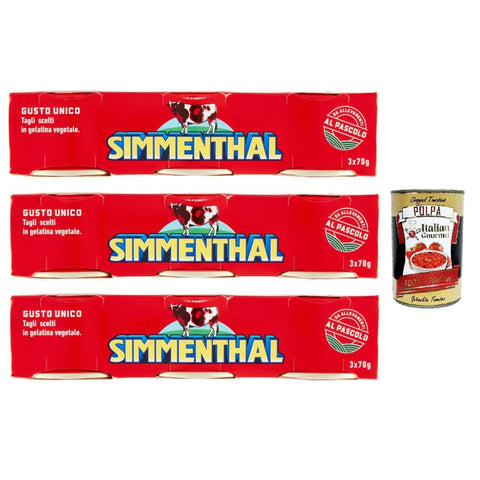 Simmenthal carne in scatola, Rindfleisch in Aspik 100% Fleisch Aspikfleisch 3x70g Original italienisch Feinkost